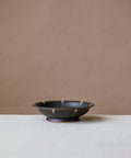 Saucer Black Peacock, handcrafted plate by Wang Xinghua, Jingdezhen, black peacock glaze