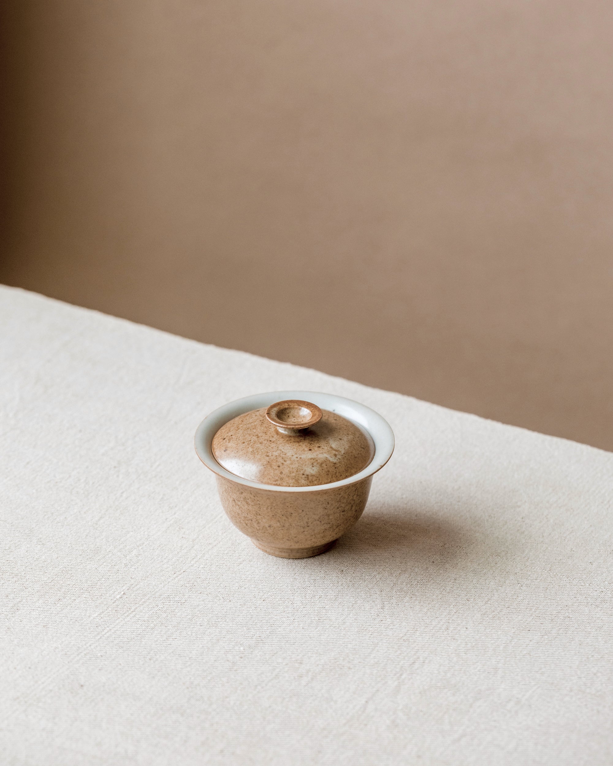 Gaiwan Sand Dune in hand, speckled wind-shifted earth texture, Wang Xinghua gongfu teaware, Jingdezhen