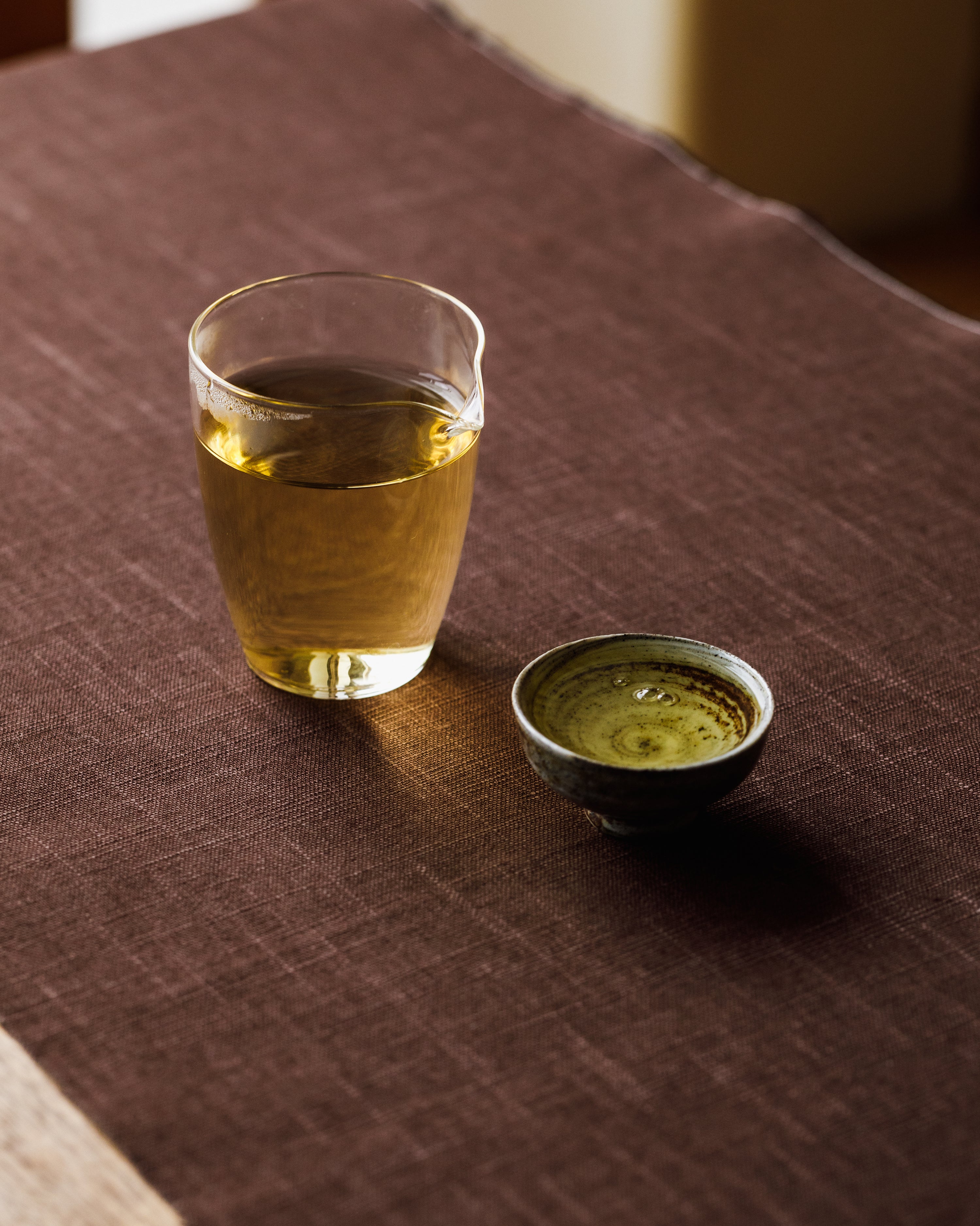 Wet Autumn Tieguanyin leaves after brewing, fully unfurled traditional oolong