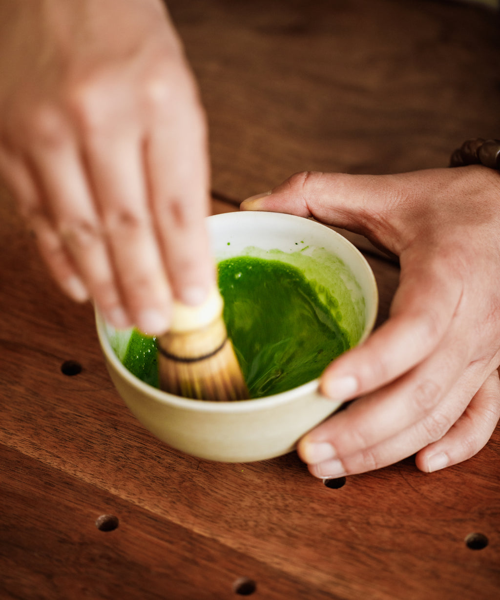 Saeakari matcha latte at the Cultivate Tea back bar