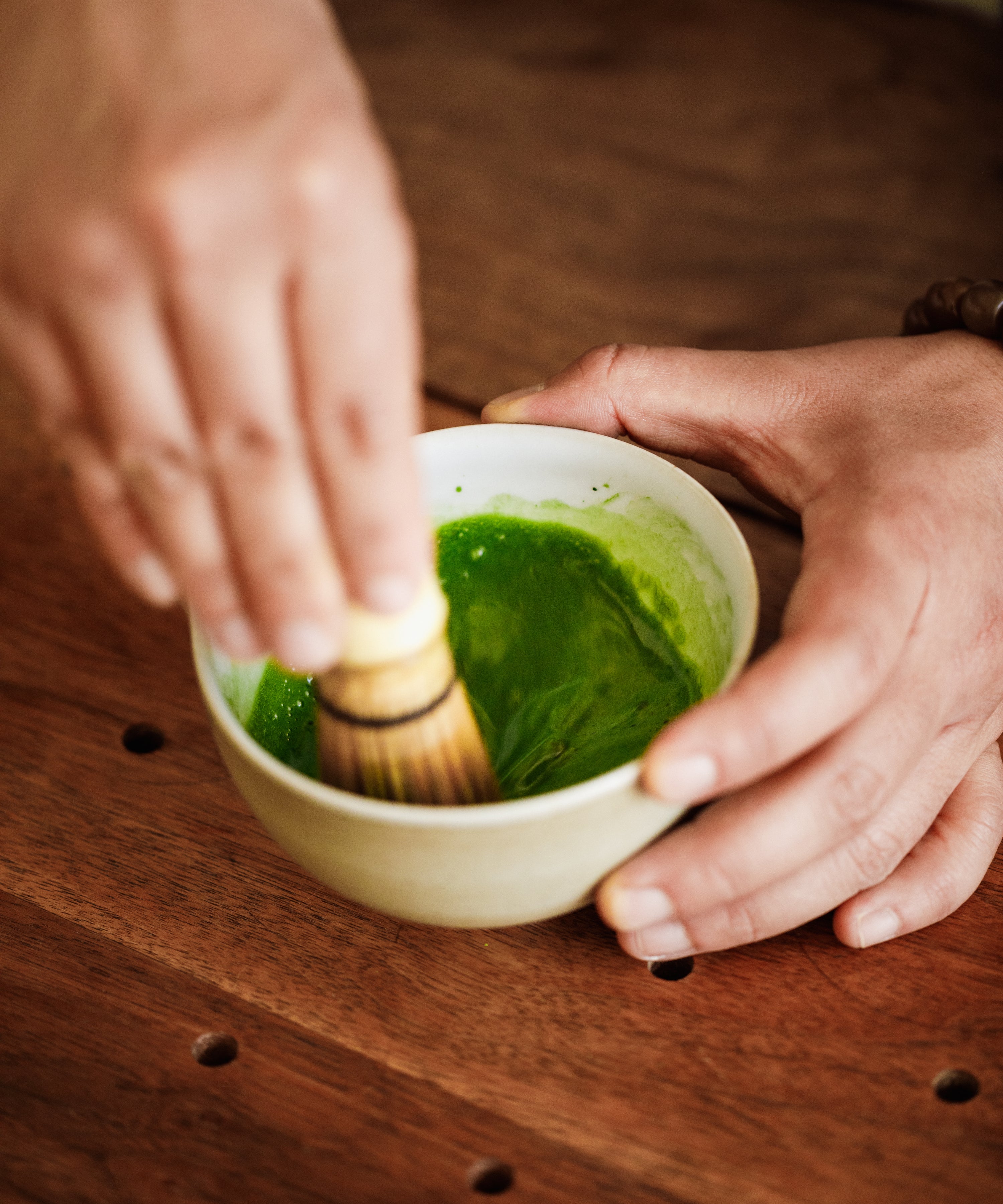 Saeakari matcha latte at the Cultivate Tea back bar