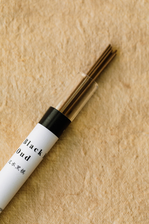 Black Kyara Oud agarwood incense sticks, animalic with pine-like top notes