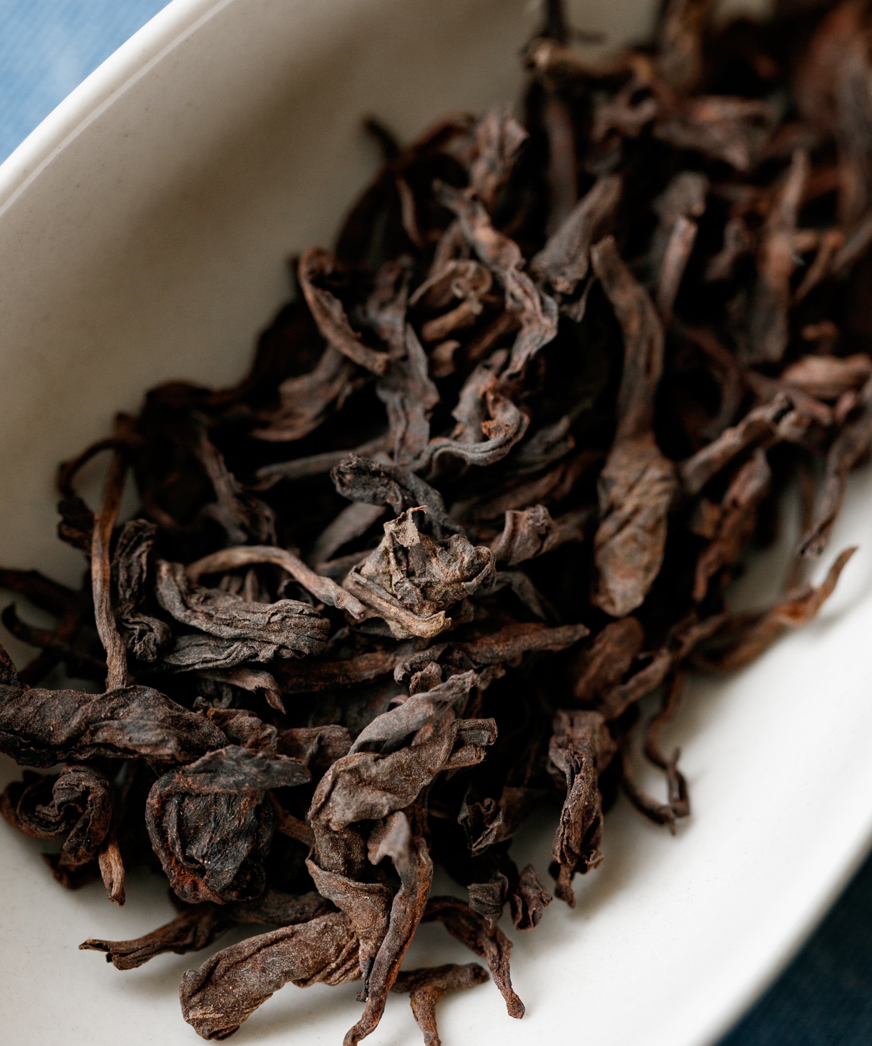 Xigui Shou dry leaves — ripe pu'erh from ancient trees at 3200 ft, Xigui Village, Lincang, Yunnan
