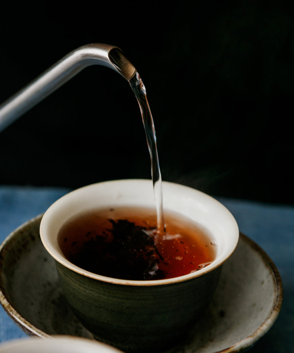 Bulang Mountain wet leaves after brewing — Zeng Zhixian's ripe pu'erh, Xishuangbanna, Yunnan