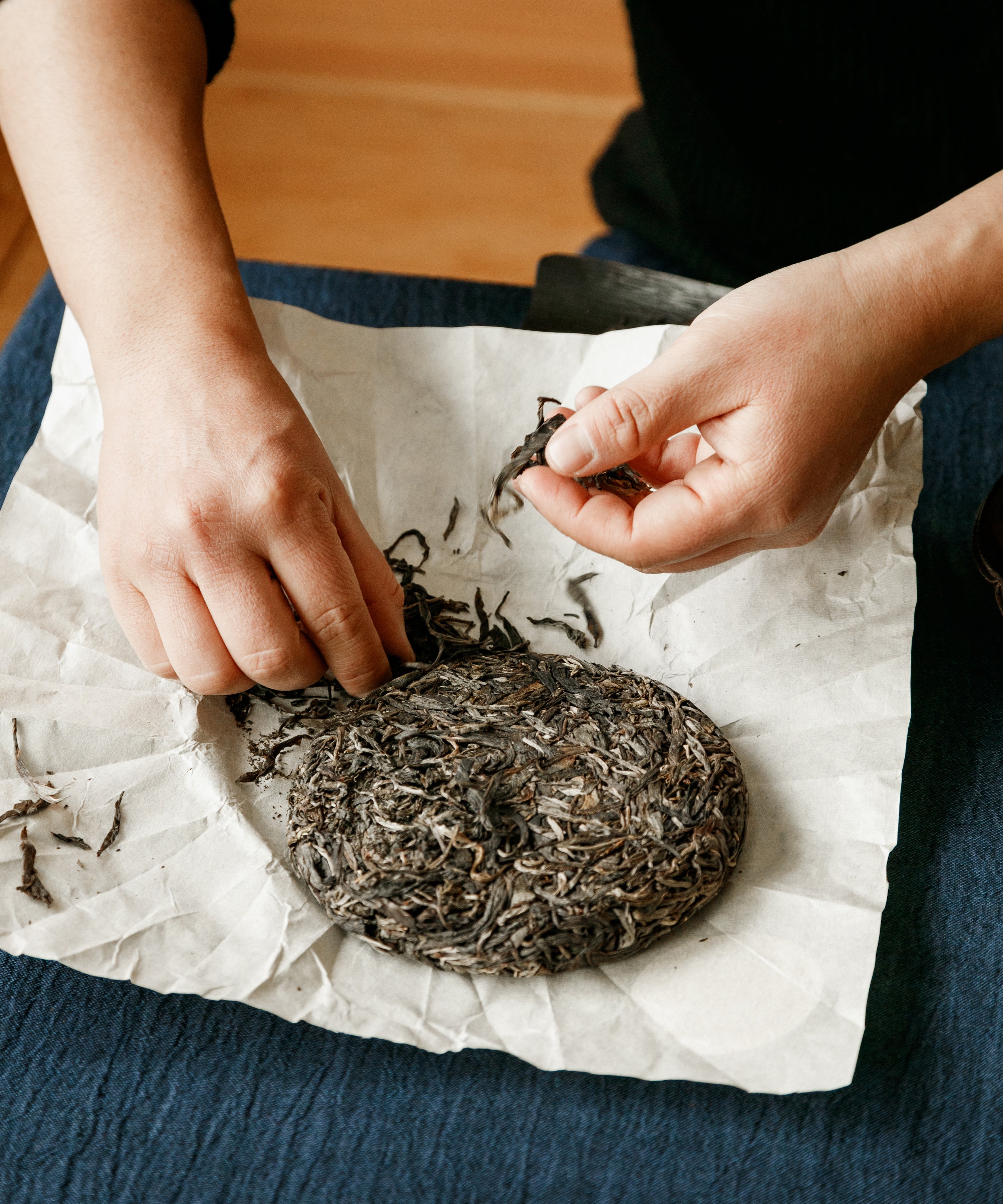 Mangfei dry cake — sheng pu'erh from 6000 ft in Mangfei village, Yongde, Lincang, Yunnan