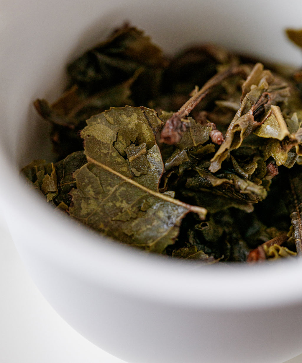Ancient Tree Yellow Leaf wet leaves after brewing — old arbor sheng pu'erh, Tang Wang, Jinggu