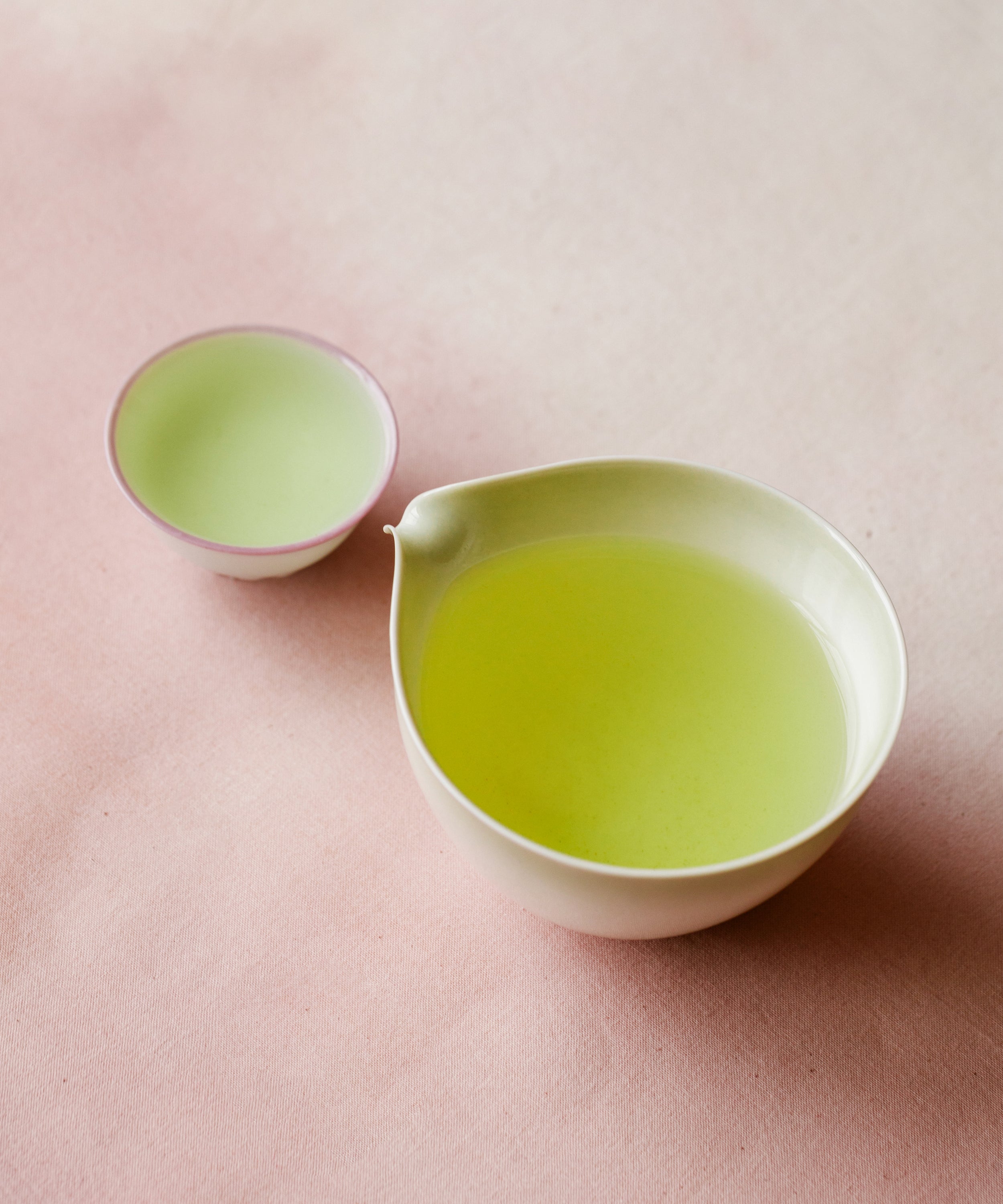 Brewed Kaga Genmaicha poured into a small cup