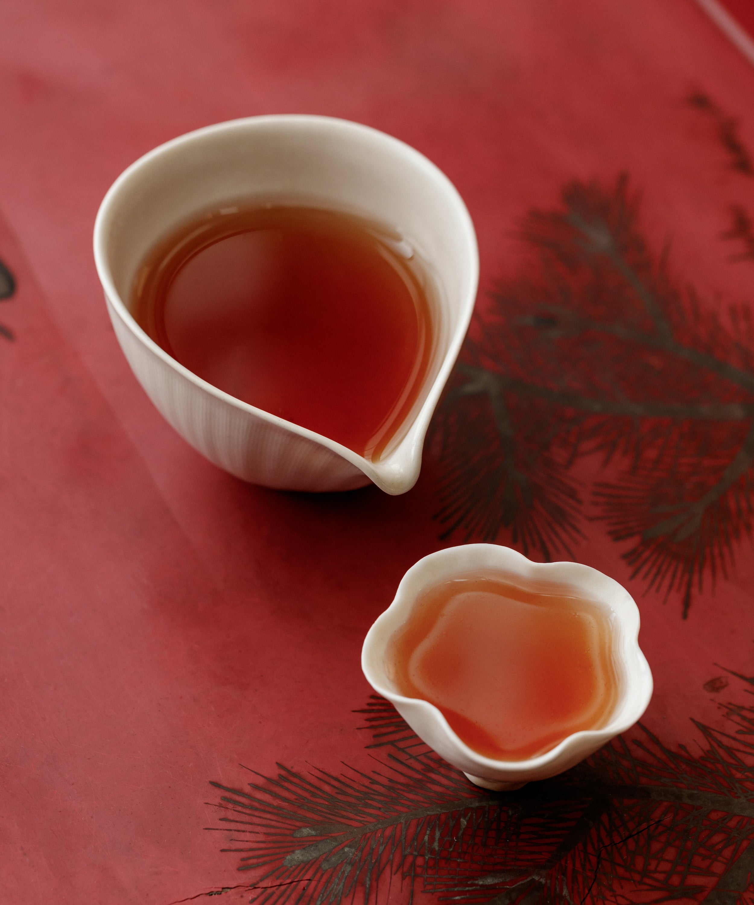 Yakushima Earl Grey wet leaves — Benifuuki bergamot black tea, Yakushima Island, Japan