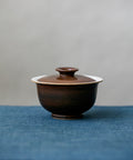 Earth Brown Gaiwan, handcrafted gaiwan by Wang Xinghua, Jingdezhen, rich brown glaze