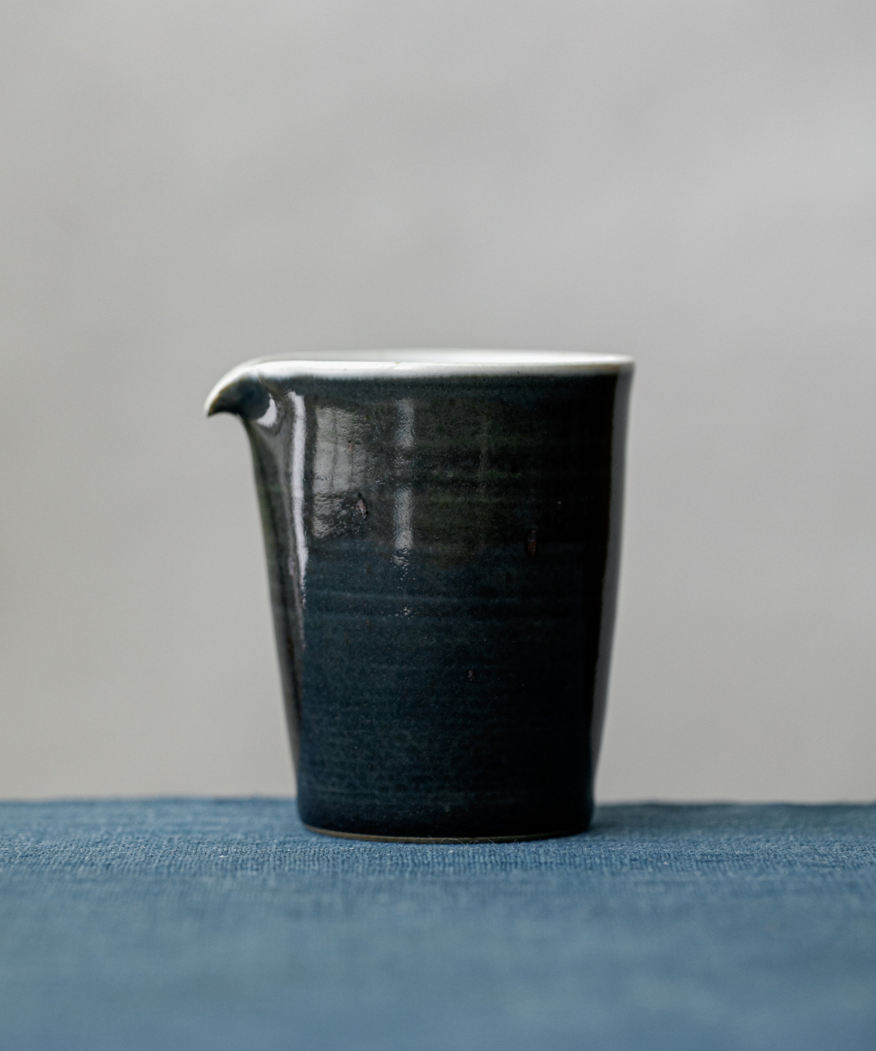 Azur Green Pitcher Type I, handcrafted tea pitcher by Wang Xinghua, Jingdezhen, azur green glaze