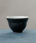 Matte Black Cup, handcrafted tea cup by Wang Xinghua, Jingdezhen, matte black glaze