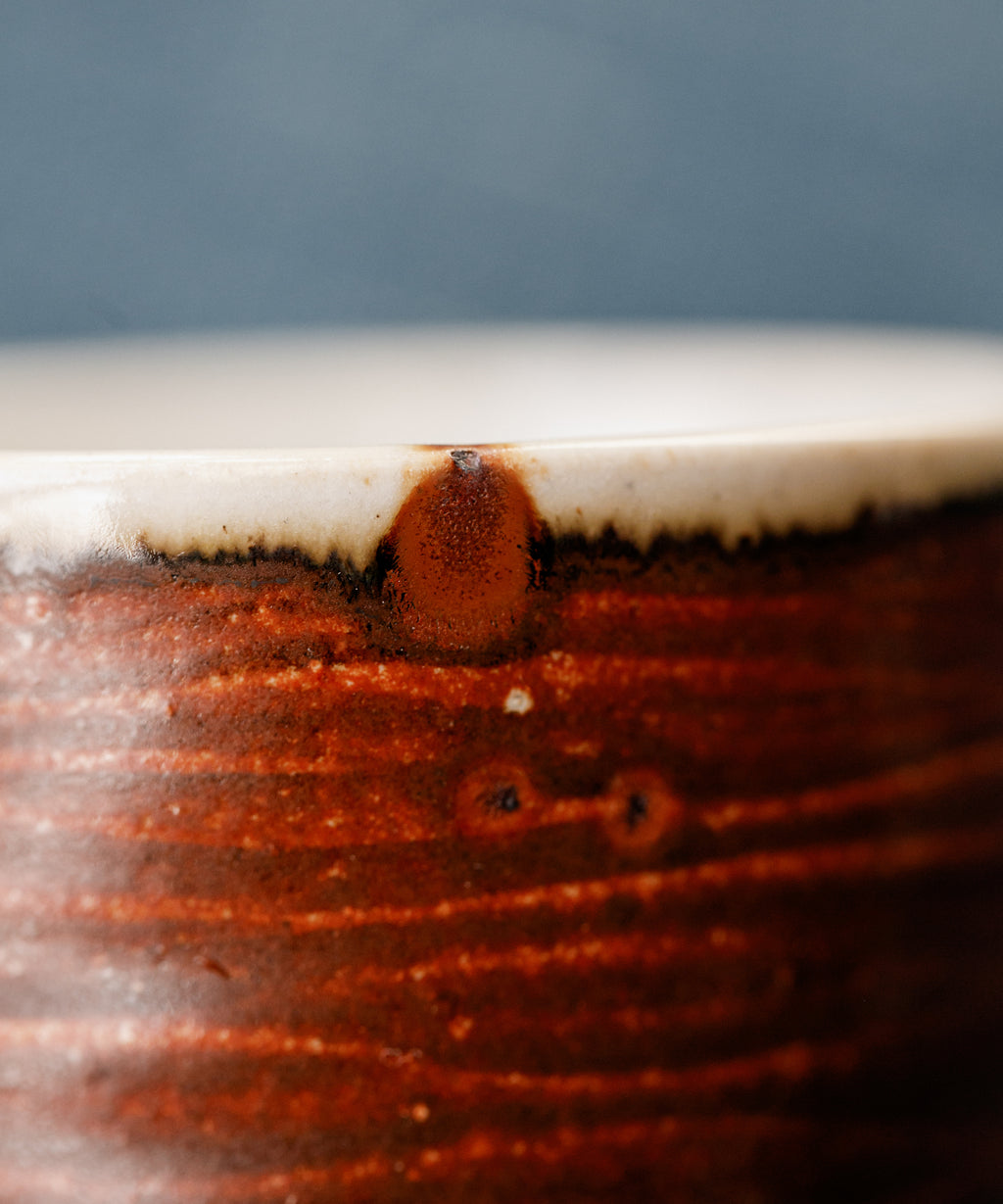Earth Brown Cup glaze detail, rich brown surface, Jingdezhen clay and porcelain