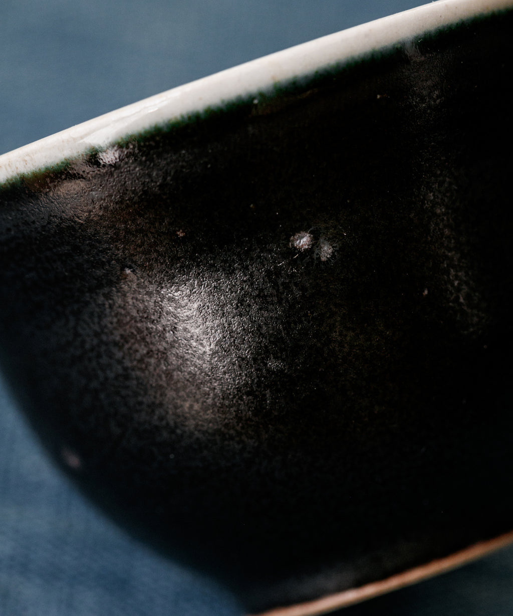 Matte Black Cup interior, matte black interior glaze, handcrafted by Wang Xinghua, Jingdezhen