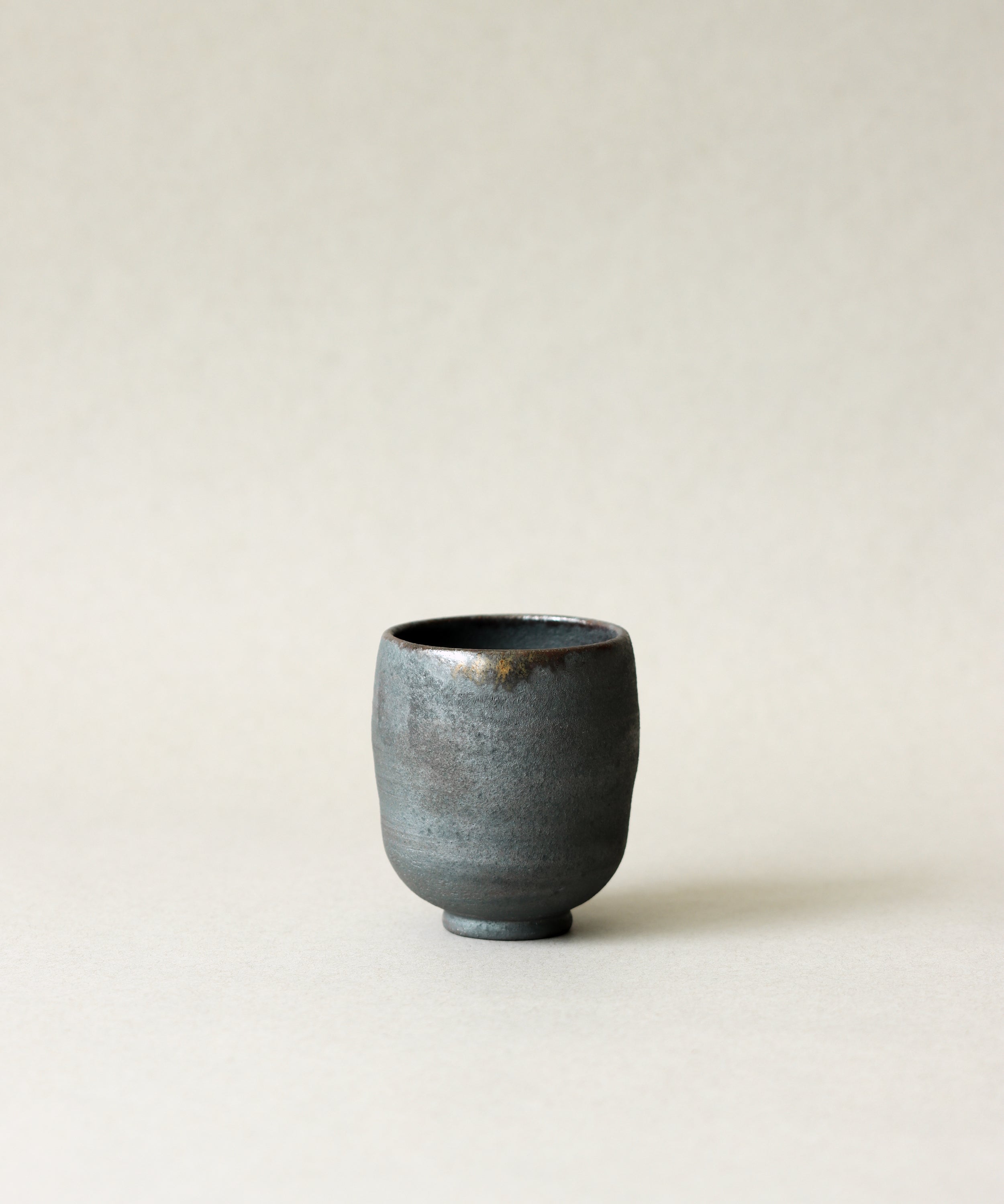 Zisha Yunomi One handcrafted wood-fired yunomi by Wei Cheng, Yixing purple clay and BC clay