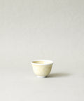 Yellow Bamboo Tea Cup handcrafted soda-fired tea cup by Wei Cheng, Burnaby BC