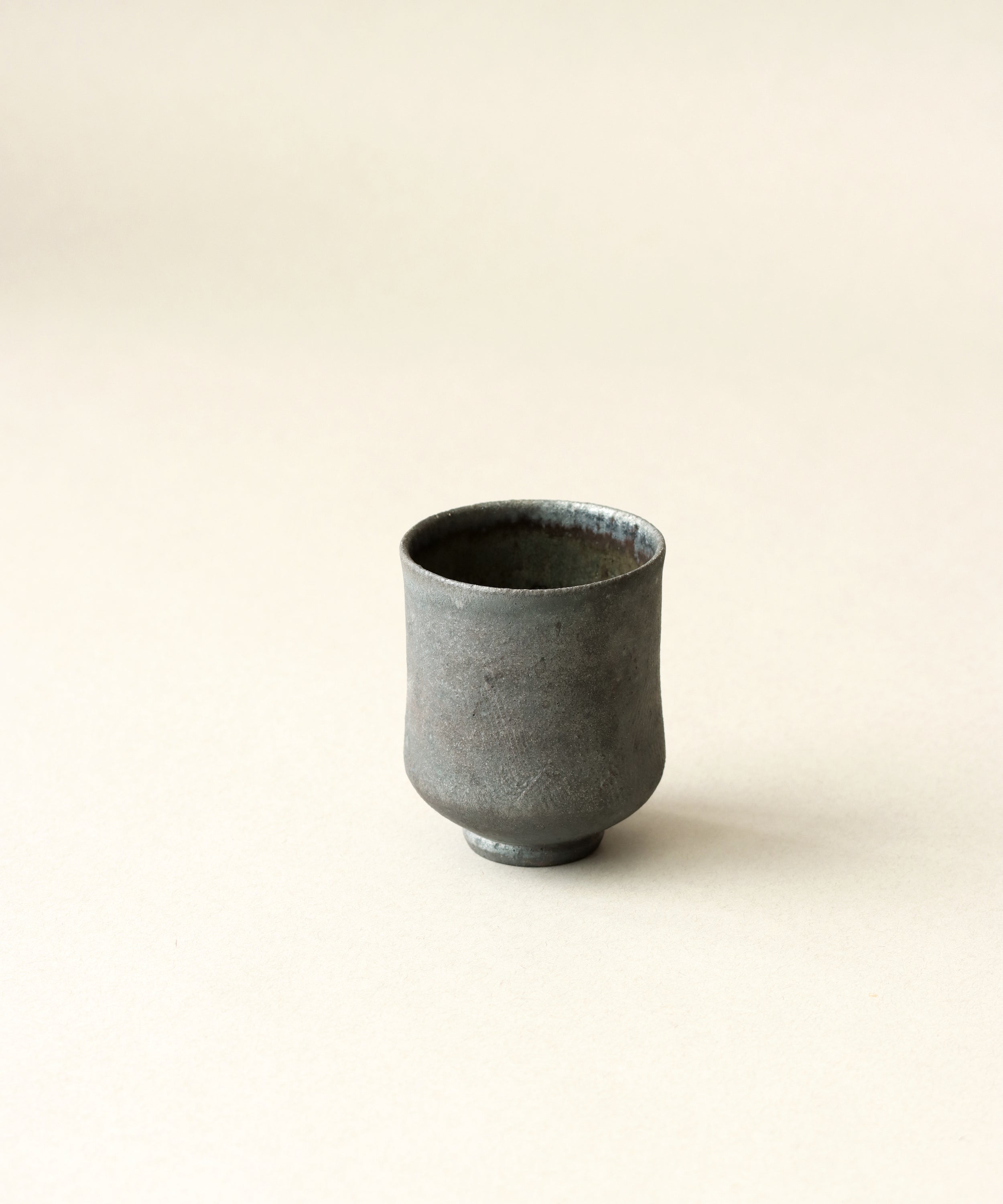 Zisha Yunomi Two lid detail, wood-fired Yixing zisha and local BC clay blend