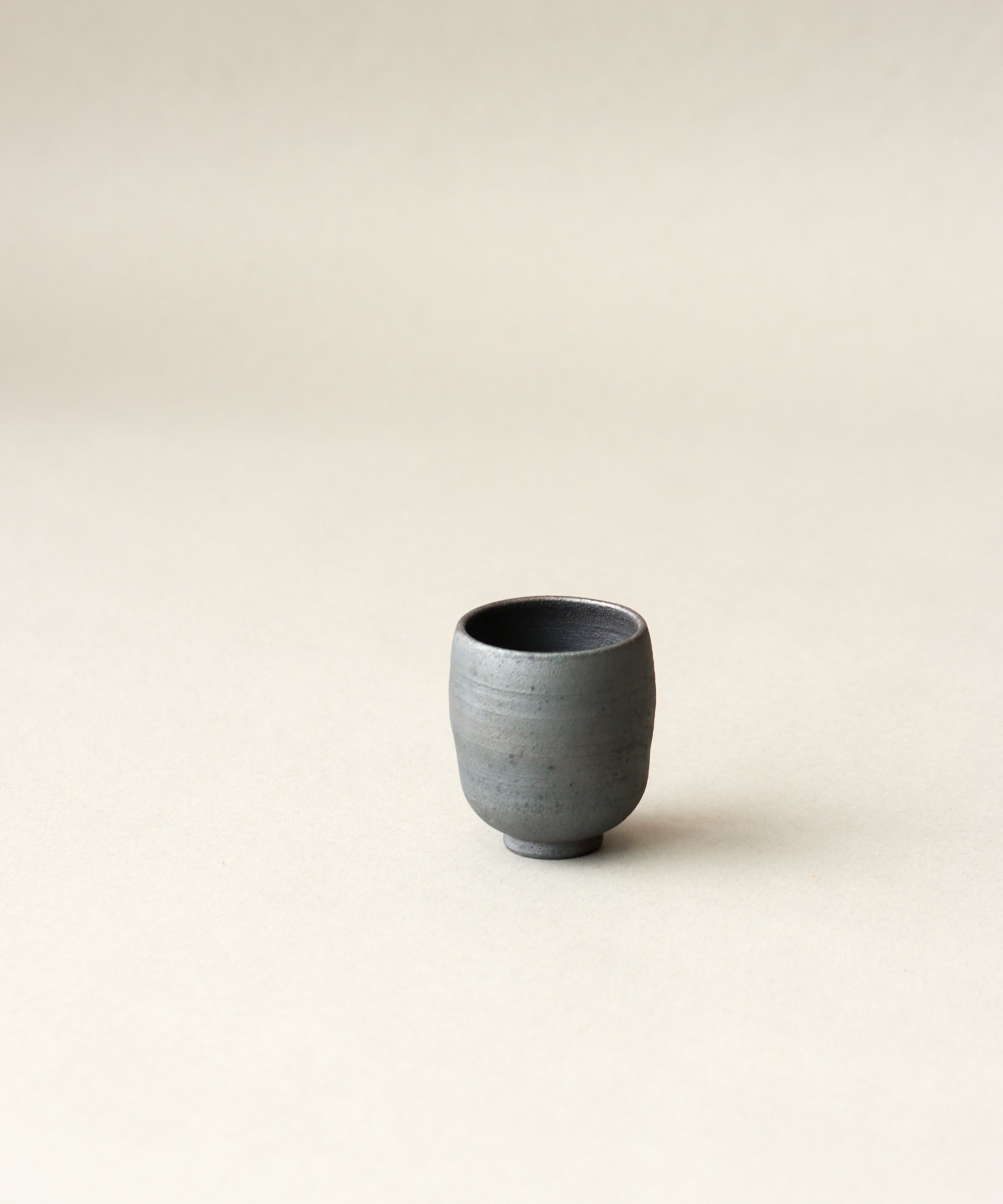 Zisha Yunomi One interior, unglazed wood-fired yunomi by Wei Cheng, Burnaby BC