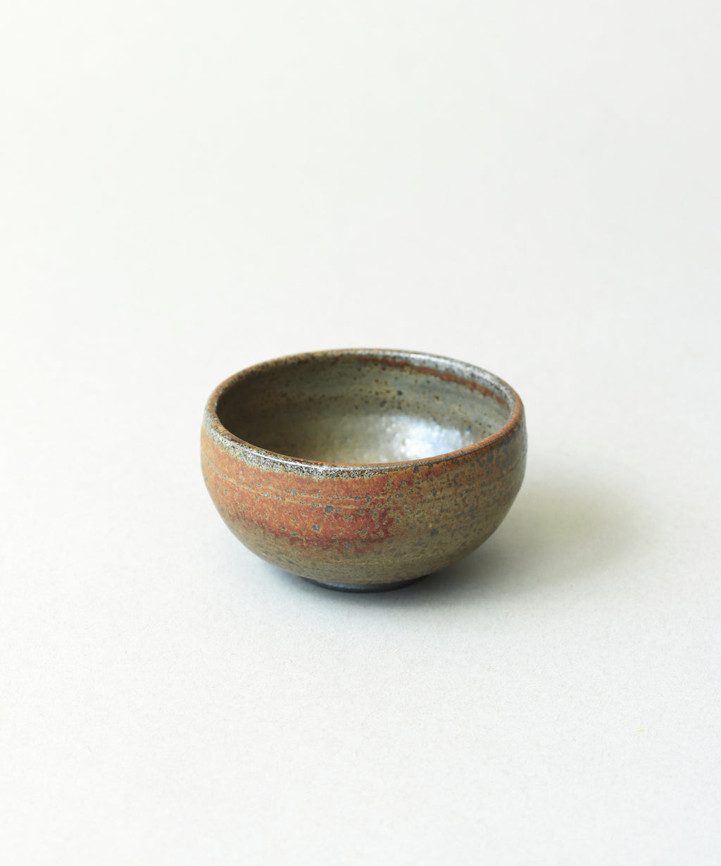 Zisha Celadon Bowl Two interior, speckled green and brown celadon glaze