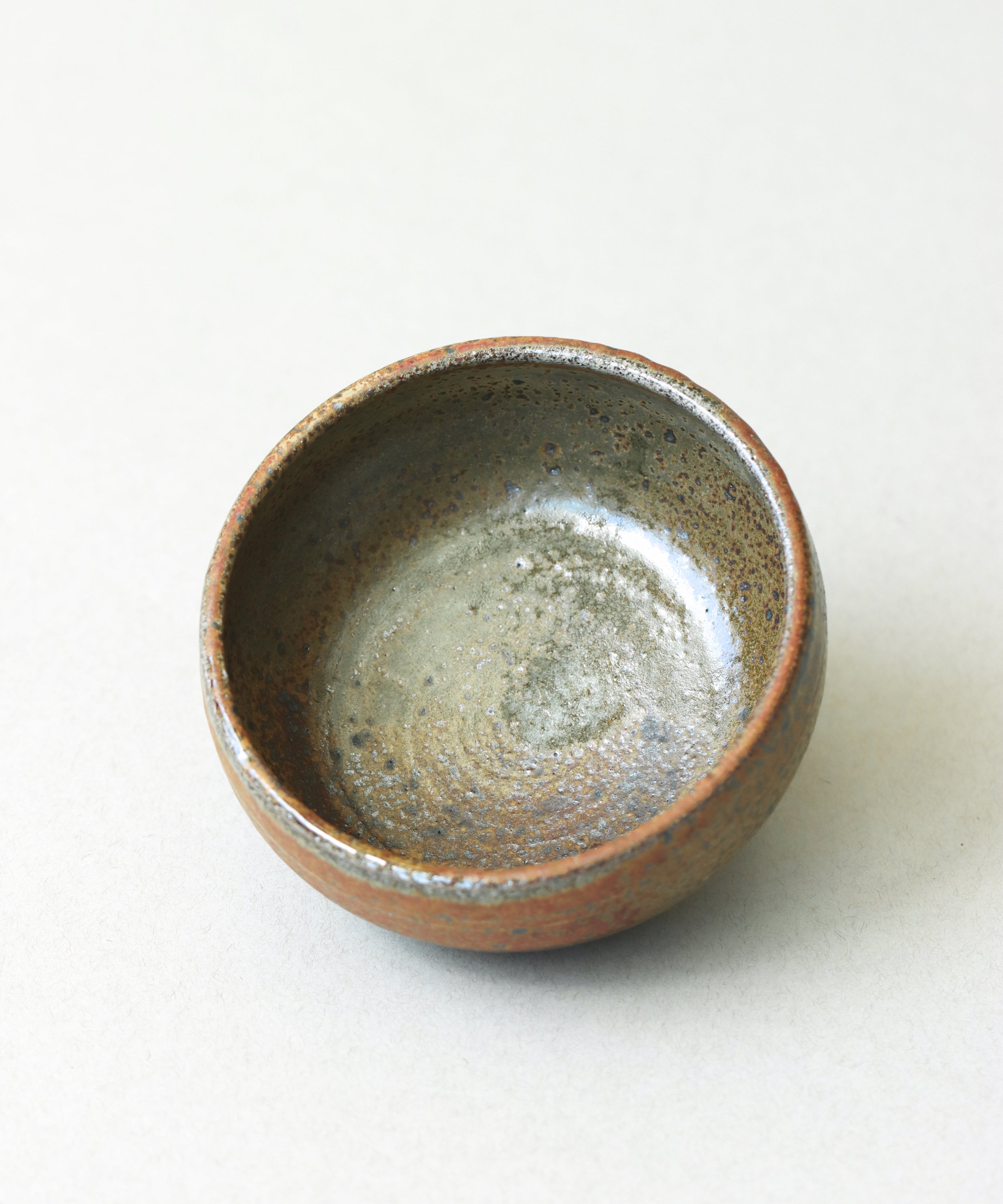 Zisha Celadon Bowl Two glaze detail, speckled tones from purple clay and celadon