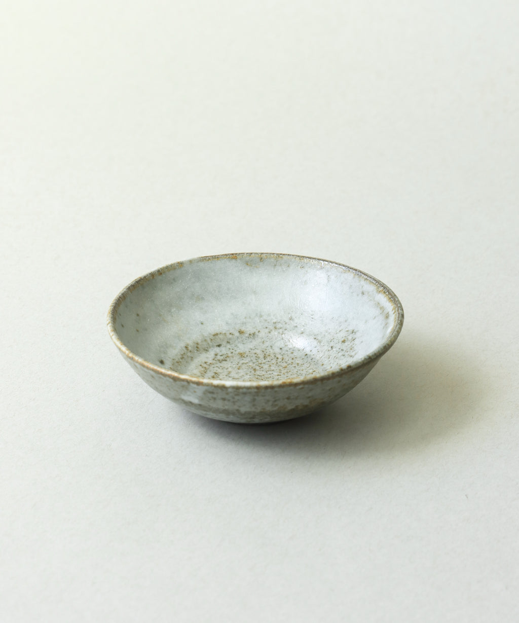 Zisha Plate One side profile, soda-fired with speckled glaze by Wei Cheng
