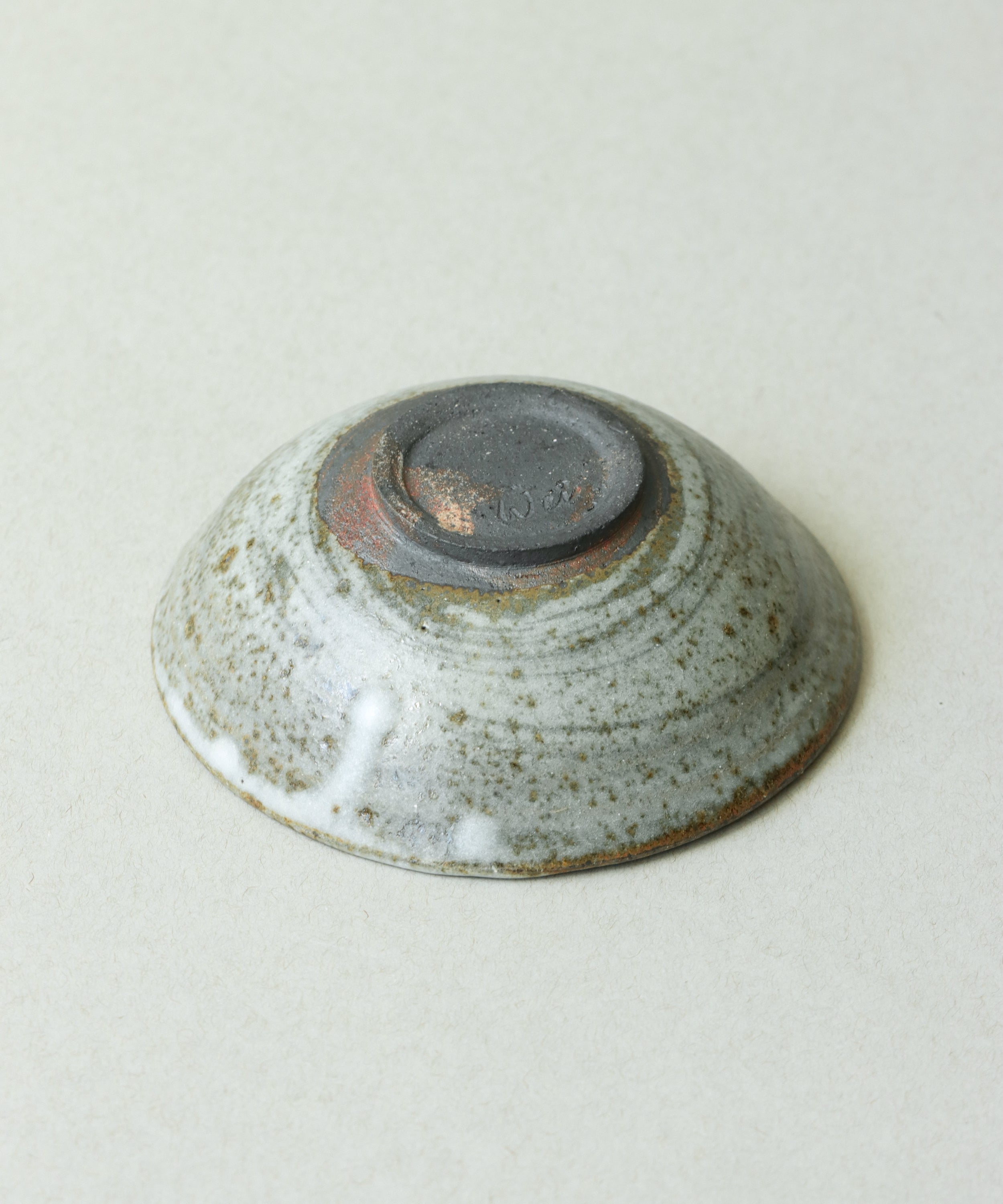 Zisha Plate One underside, soda-fired at Shadbolt Centre, Burnaby BC