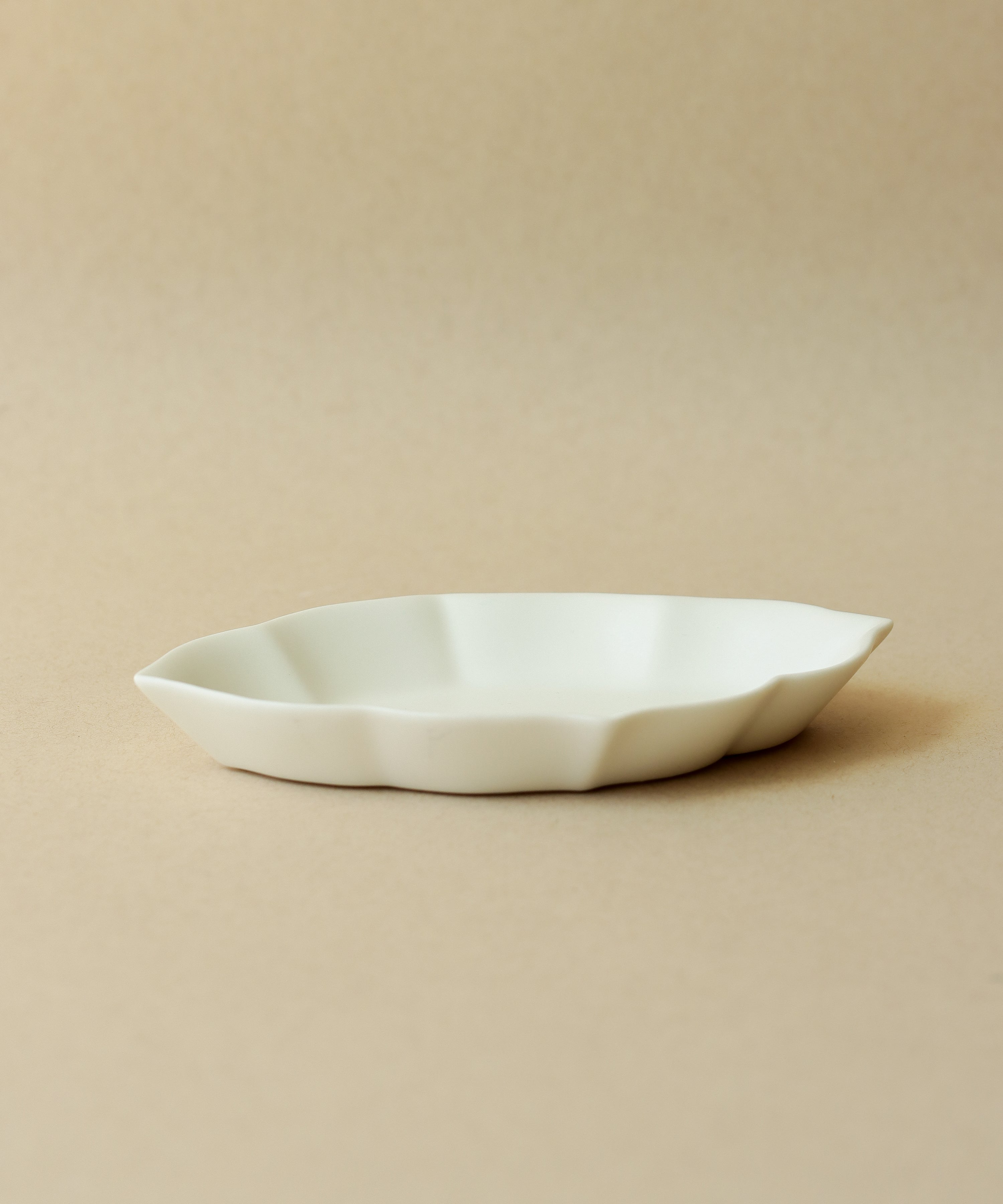 Water Chestnut Plate Matte White