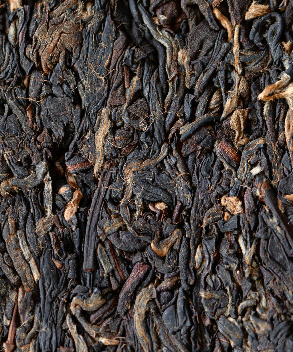 Yunnan Red Heicha dry brick — fermented dark tea with golden flower probiotic, Fengqing