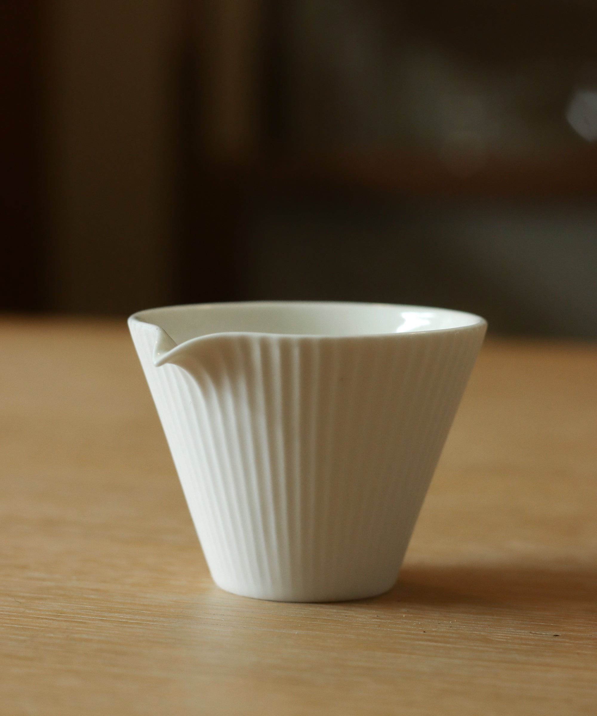 "Leaf" Gaiwan Set cups, sweet white interior glaze, Ma Li, Nandao Studio, Jingdezhen