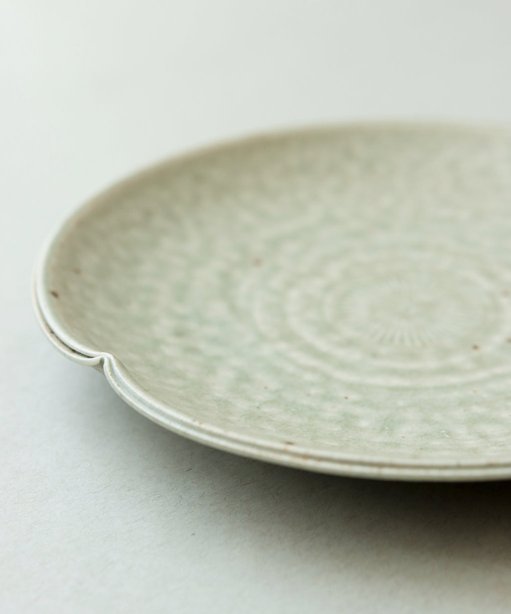 Plate No. 19 underside, unglazed base, Jingdezhen clay body, Wang Xinghua