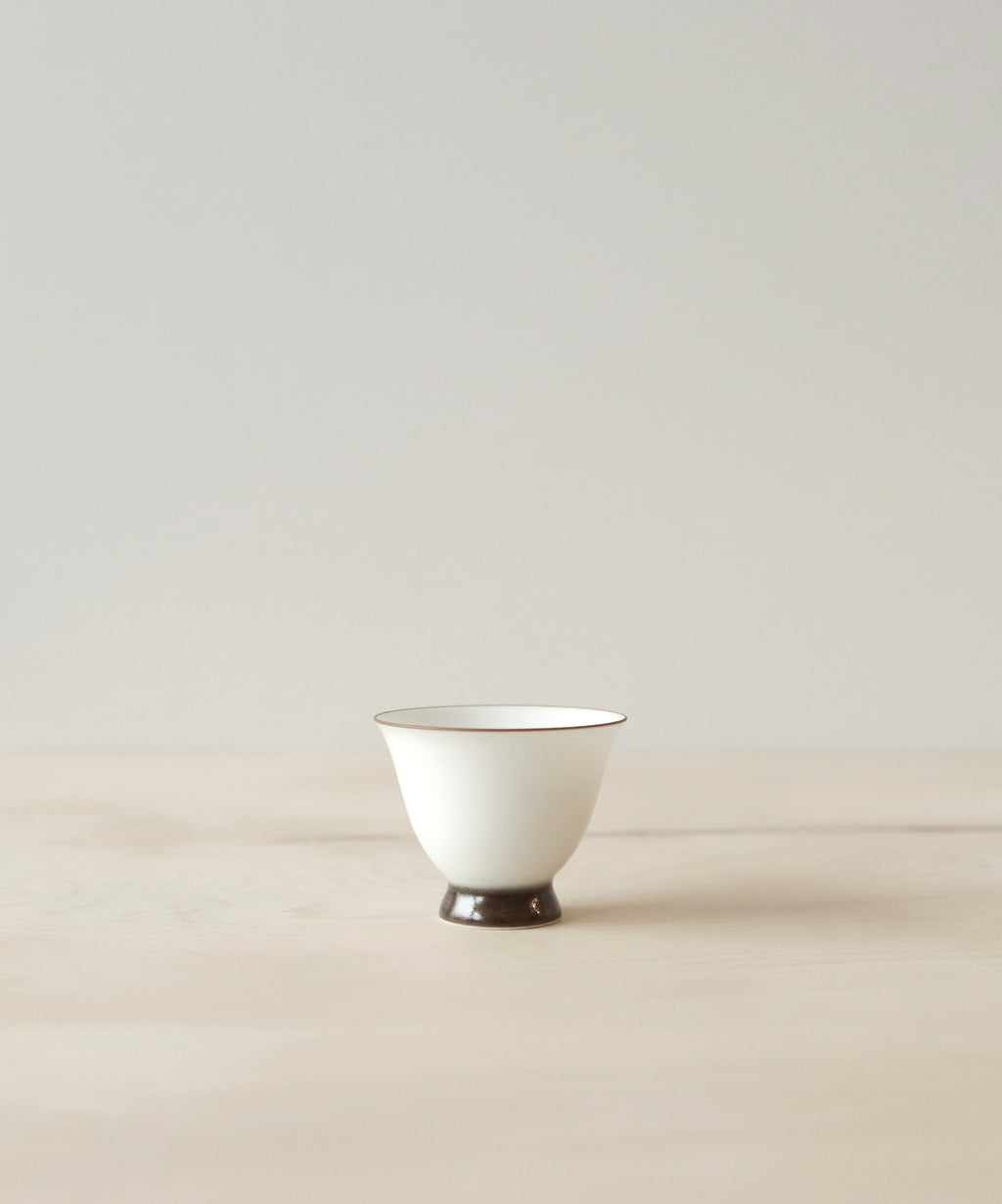 Pearl White & Brown Tea Cup
