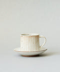 Waves Cup & Saucer Set Type III, handcrafted cup and saucer by Wang Xinghua, Jingdezhen