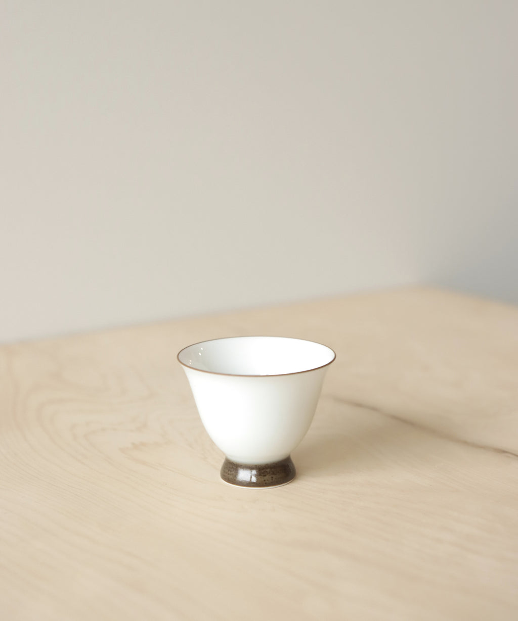 Pearl White & Brown Tea Cup