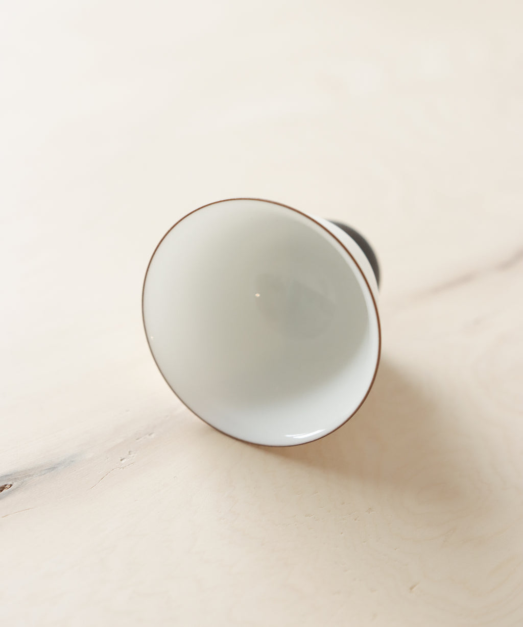 Pearl White & Brown Tea Cup