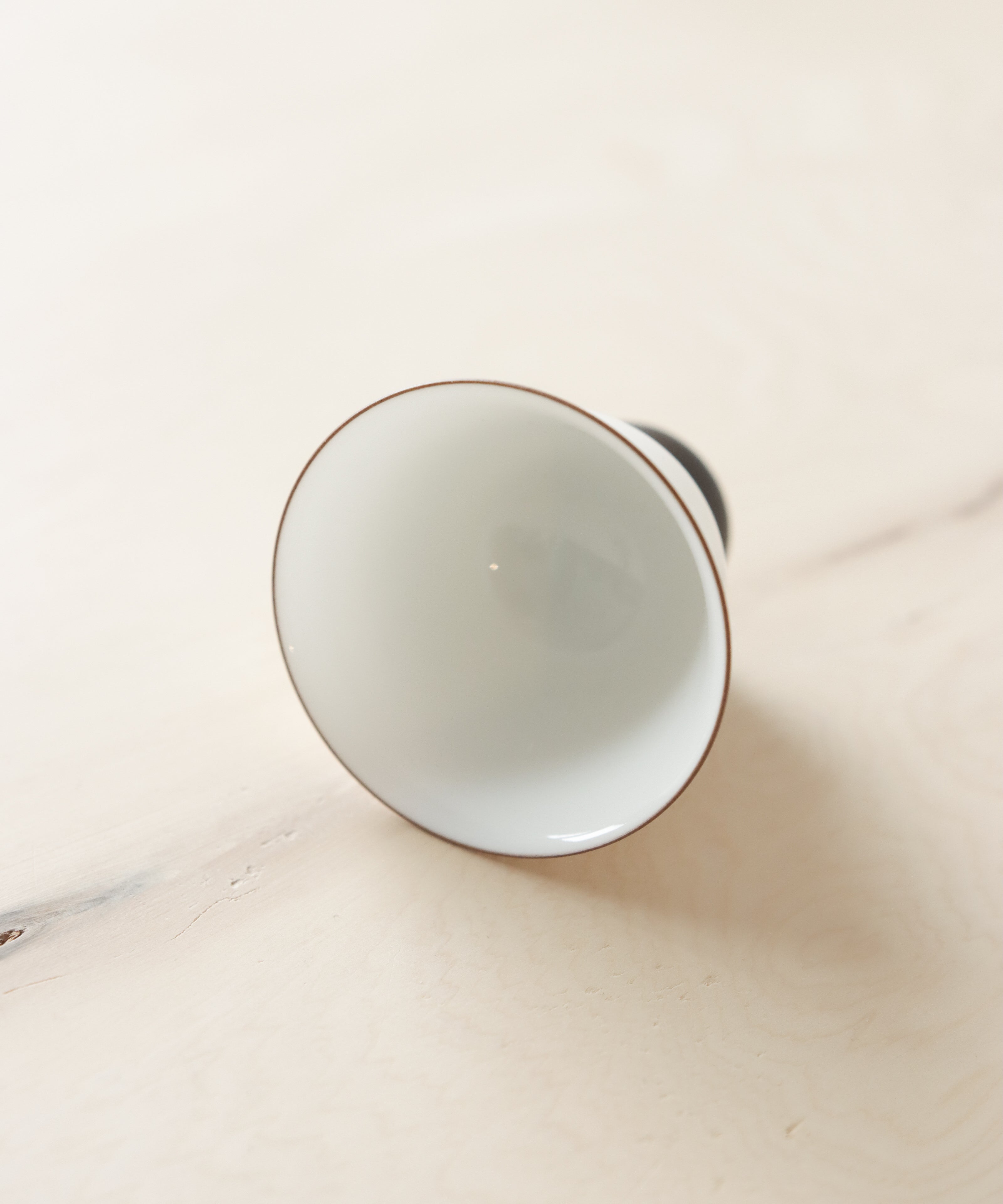 Pearl White & Brown Tea Cup