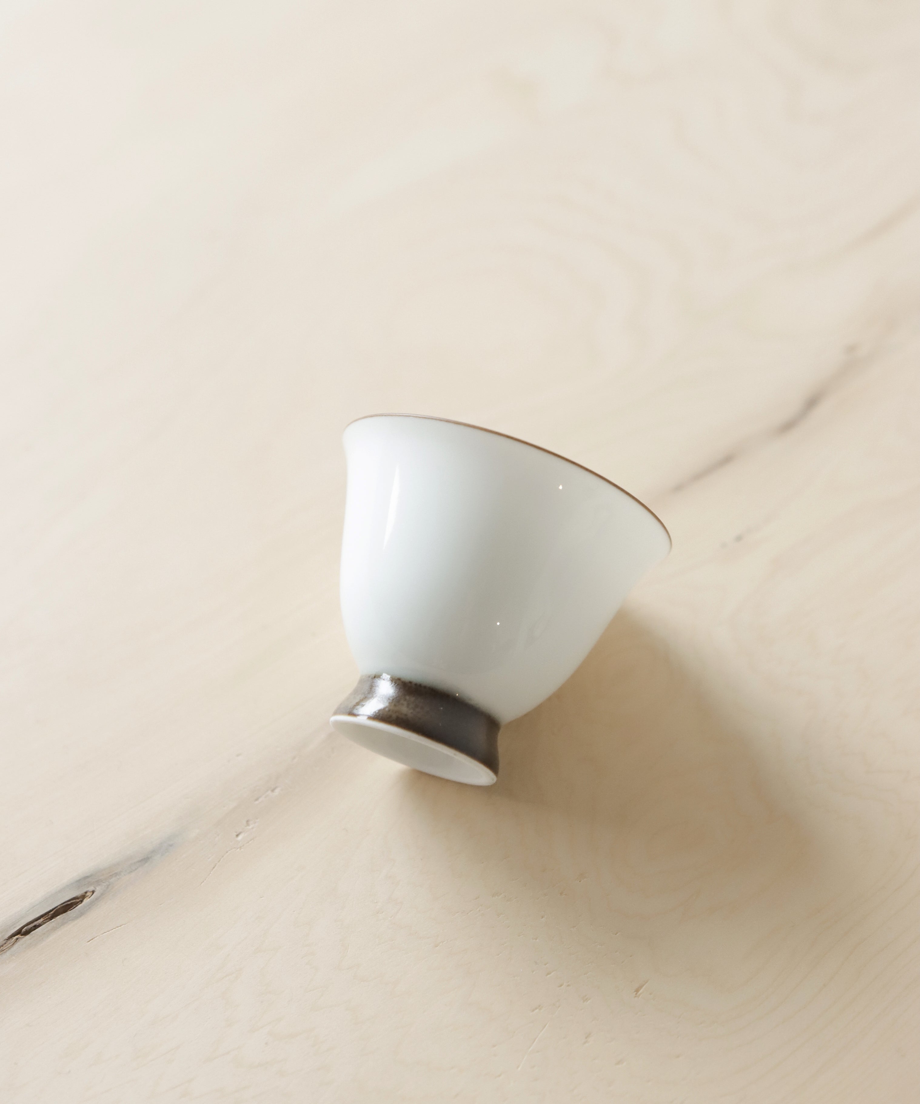 Pearl White & Brown Tea Cup