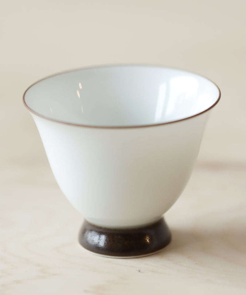 Pearl White & Brown Tea Cup