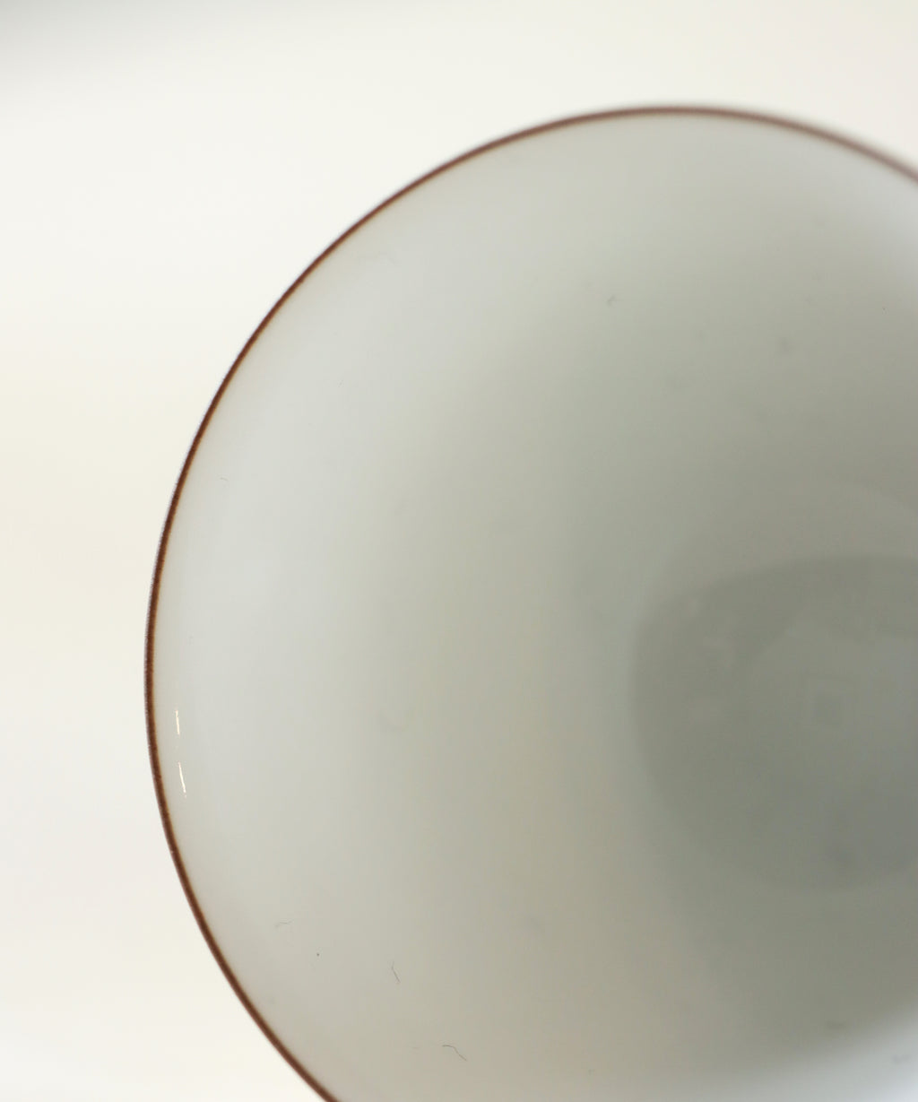 Pearl White & Brown Tea Cup