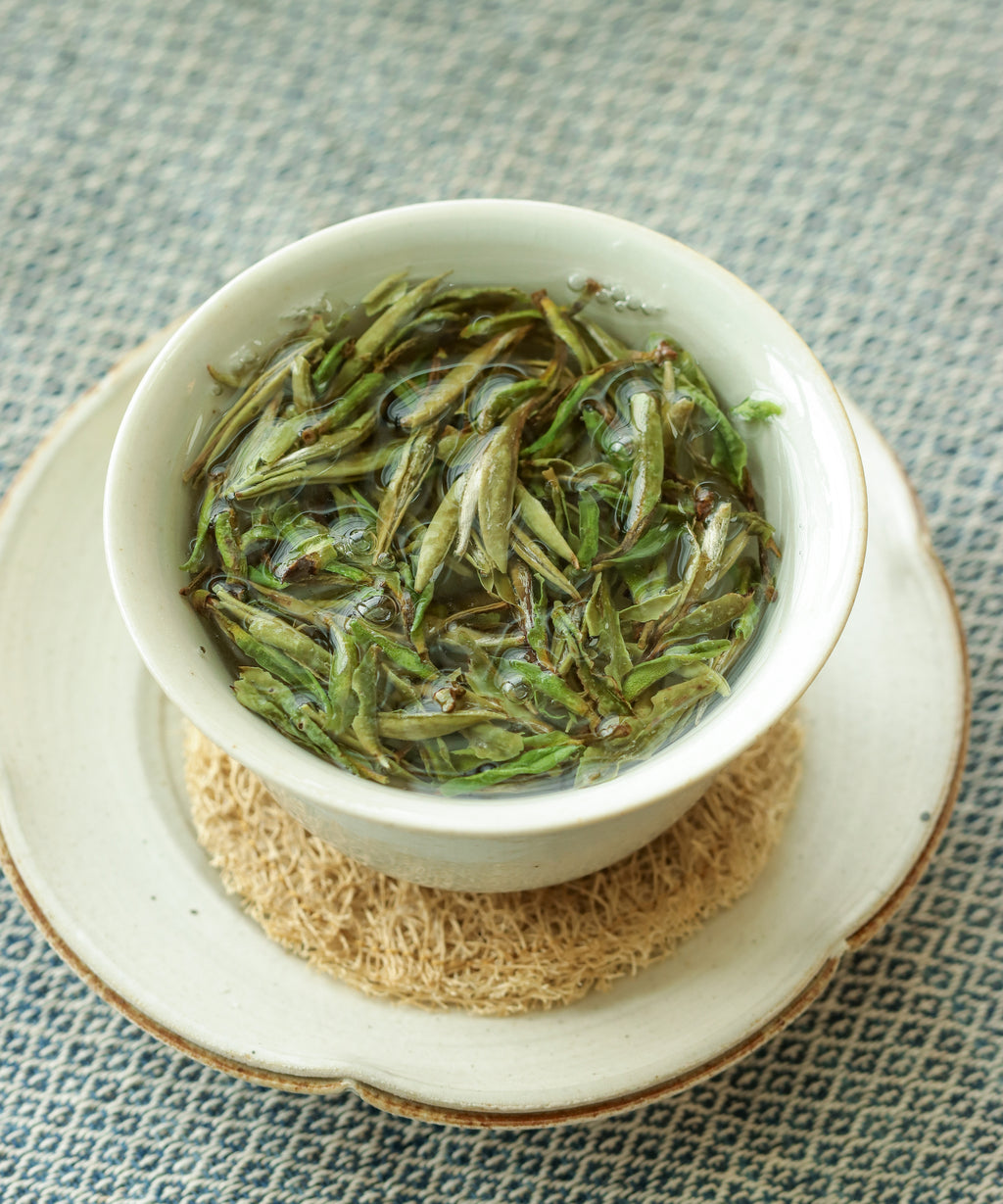 Wild Peony King wet leaves after brewing — shade-dried wild white tea, Zhenghe, Fujian