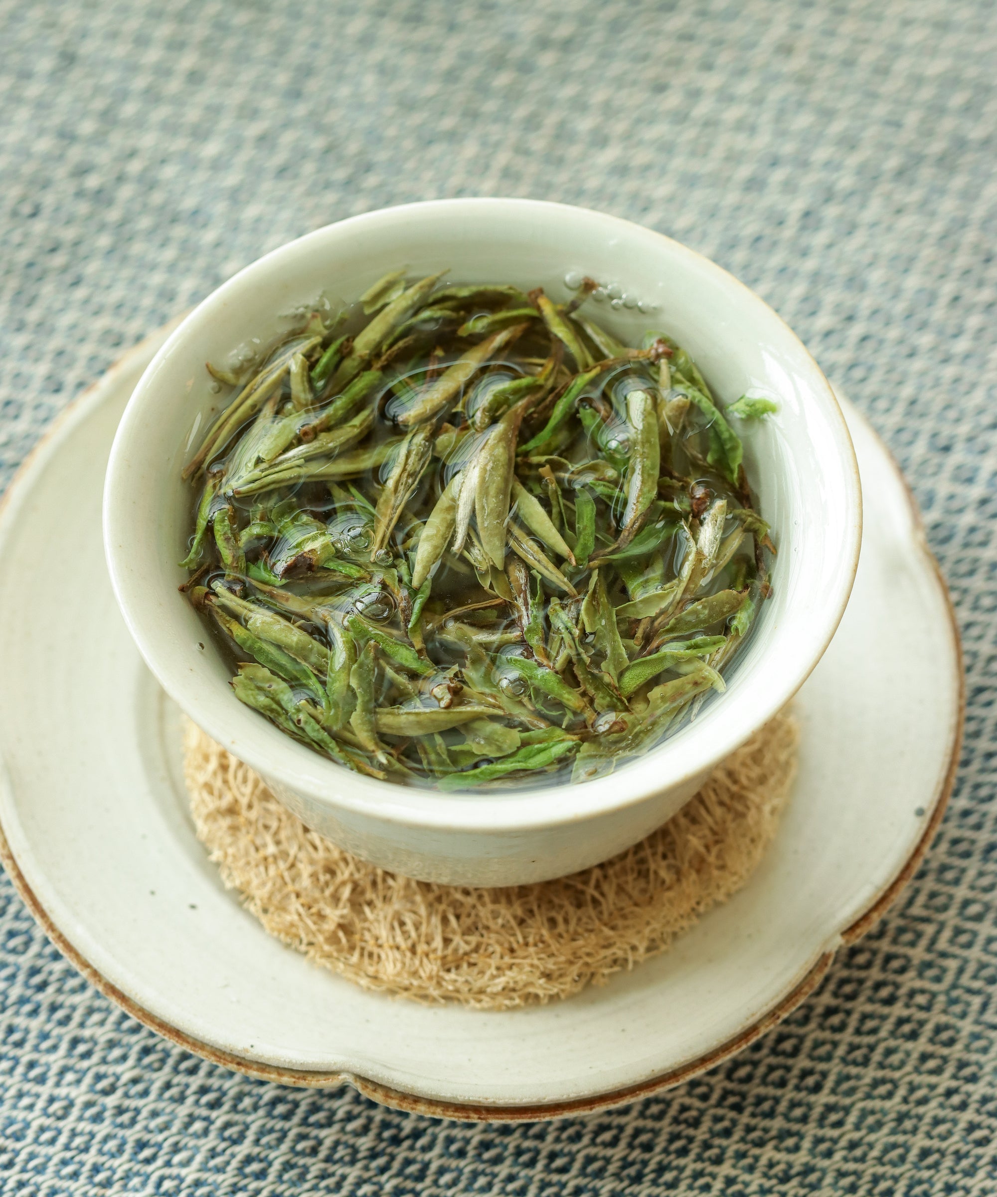 Wild Peony King wet leaves after brewing — shade-dried wild white tea, Zhenghe, Fujian